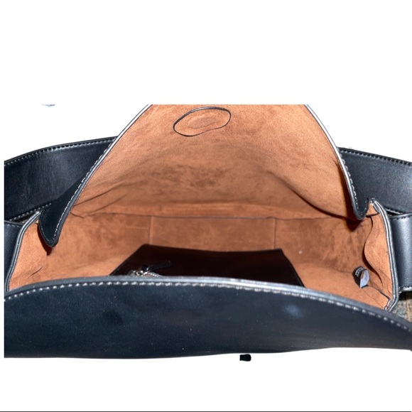 NWT French Connection Olivia Bucket Bag -Women's Handbag | Black & Brown Leather - Picture 6 of 7